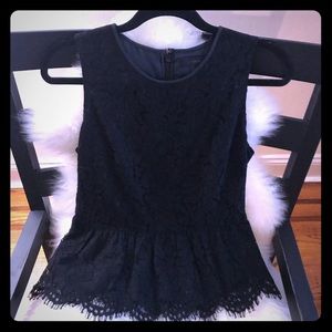 J.Crew peplum top in black lace